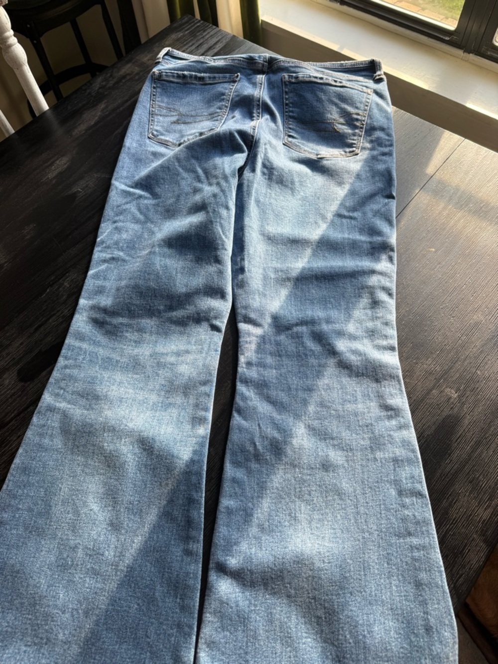 American Eagle Outfitters Light Blue Denim Jeans Waist Label View
